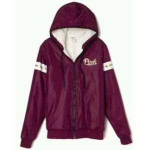 *Black* Victoria Secret Pink fur lined windbreaker